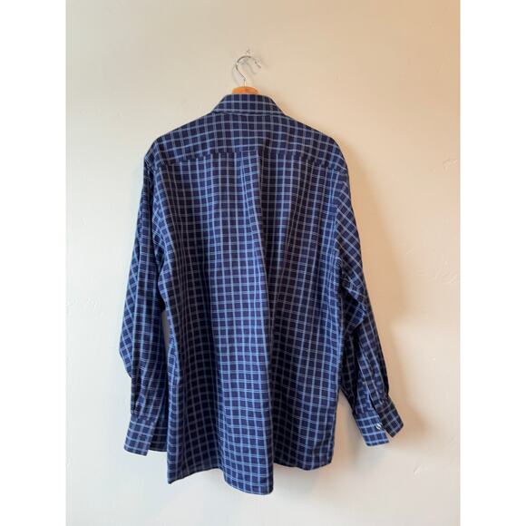 Men's MICHAEL Michael Kors Blue Plaid Button Down Shirt - Picture 3 of 6